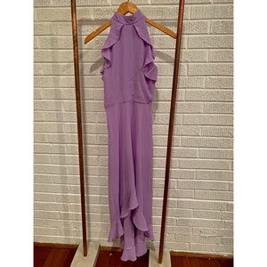 Textured Knit Ruffle Midi Dress